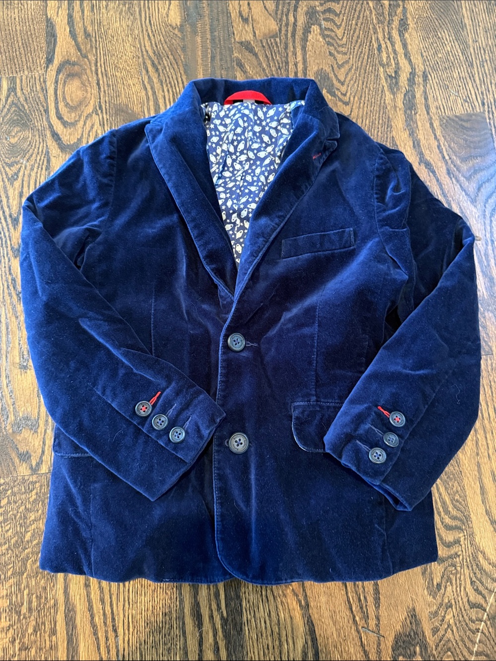 Boden Boys Navy Velvet Party Blazer